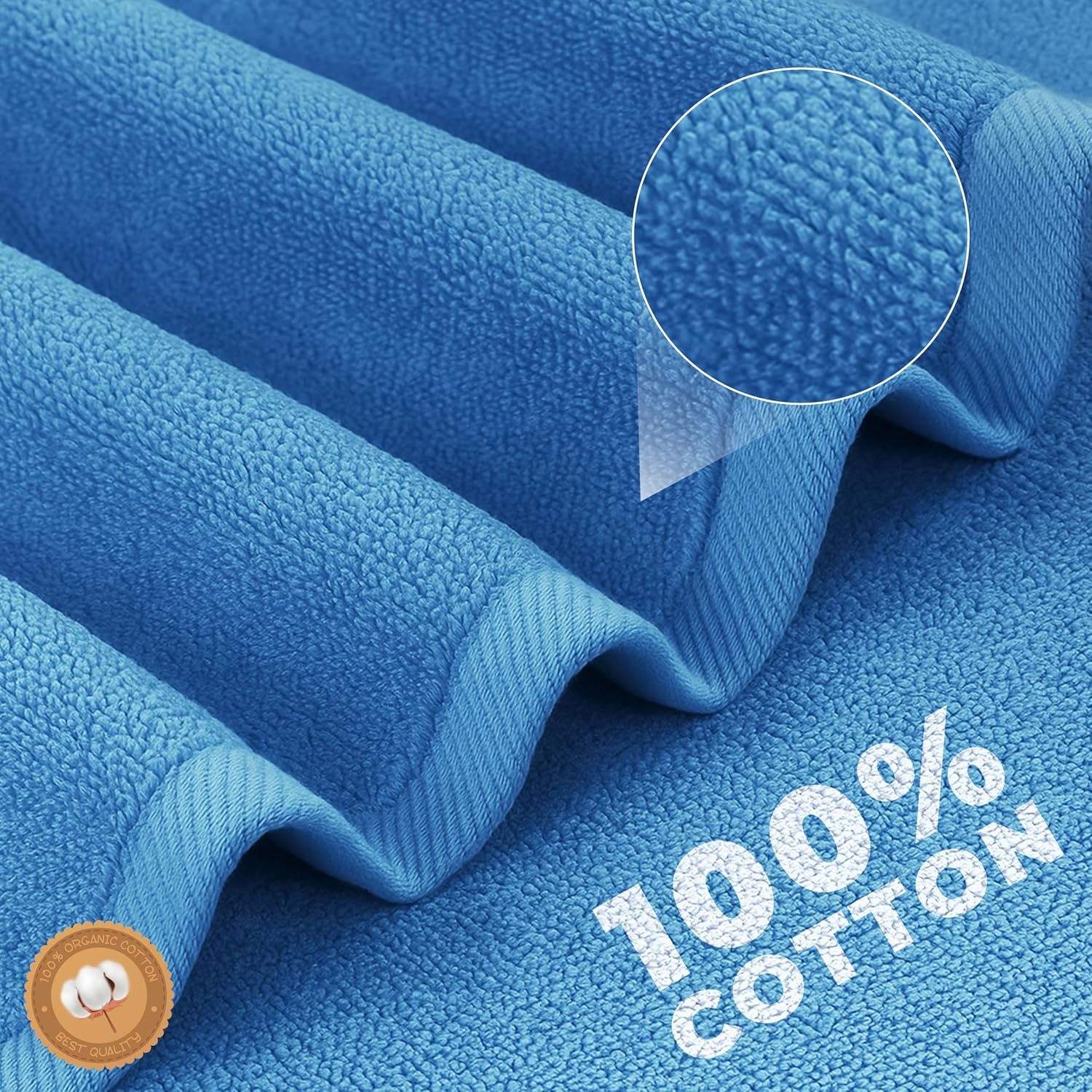 image:imageEcoNour Luxury 4Pack White Turkish Cotton Bath Towels 550 GSM 100 Cotton 27x54 Inch Ultra Soft Quick Dry amp Highly Absorbent for Bathroom Gym amp TravelNavy Blue