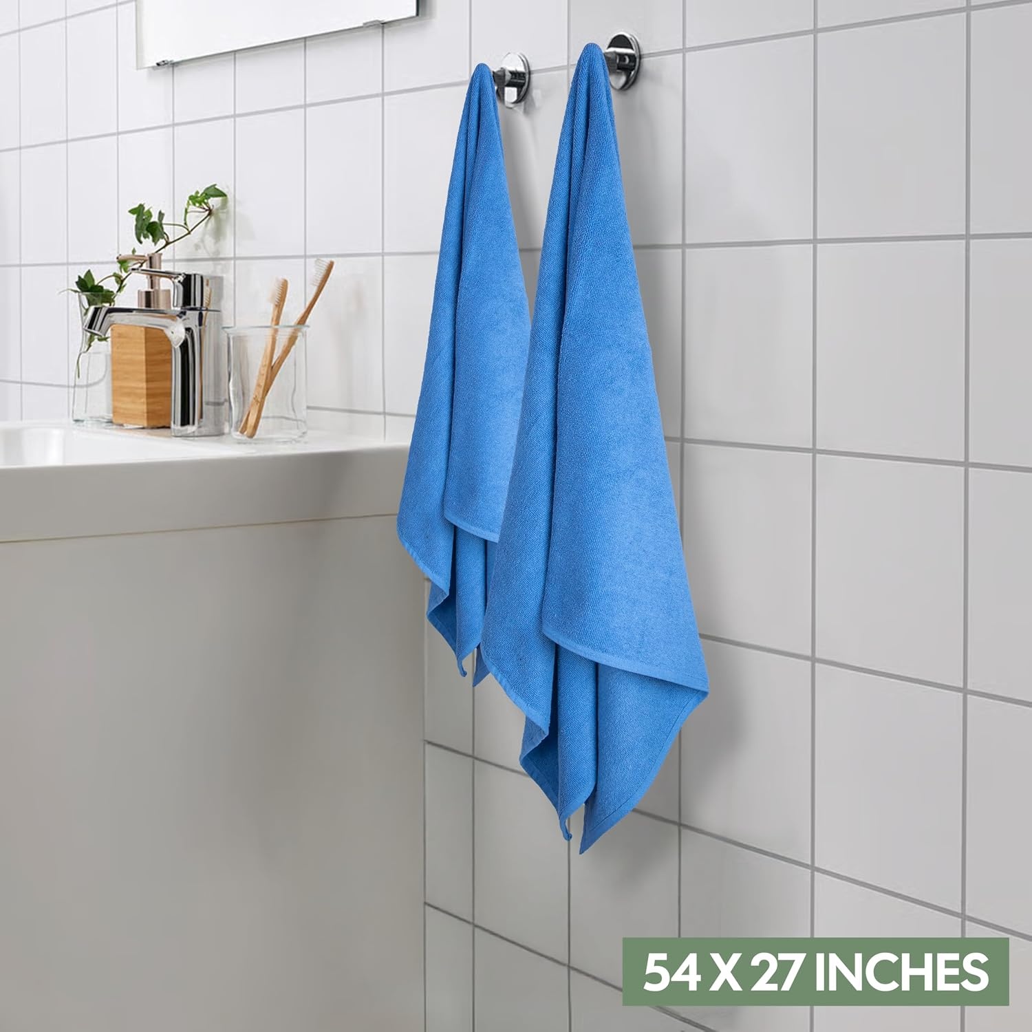 image:imageEcoNour Luxury 4Pack White Turkish Cotton Bath Towels 550 GSM 100 Cotton 27x54 Inch Ultra Soft Quick Dry amp Highly Absorbent for Bathroom Gym amp TravelNavy Blue