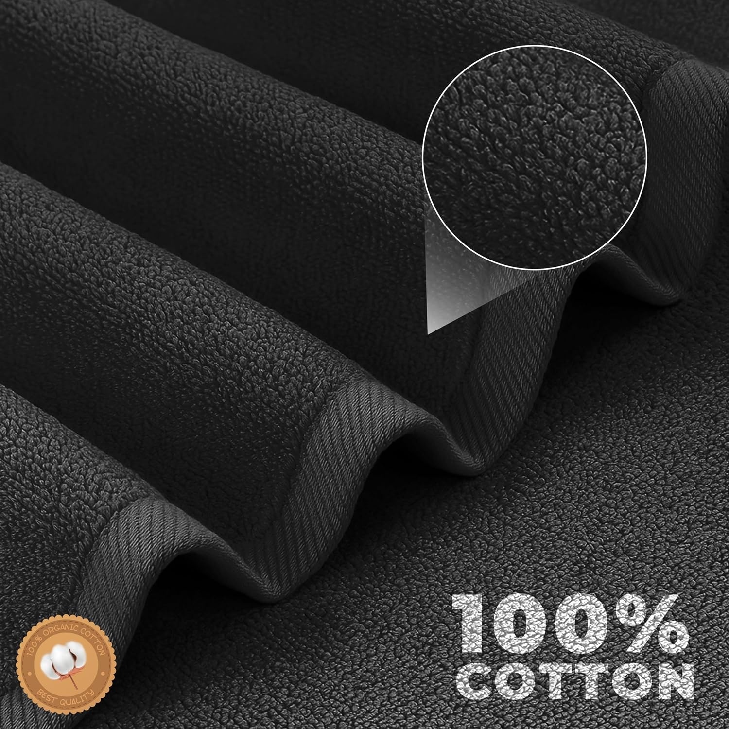 image:imageEcoNour Luxury 4Pack White Turkish Cotton Bath Towels 550 GSM 100 Cotton 27x54 Inch Ultra Soft Quick Dry amp Highly Absorbent for Bathroom Gym amp TravelBlack