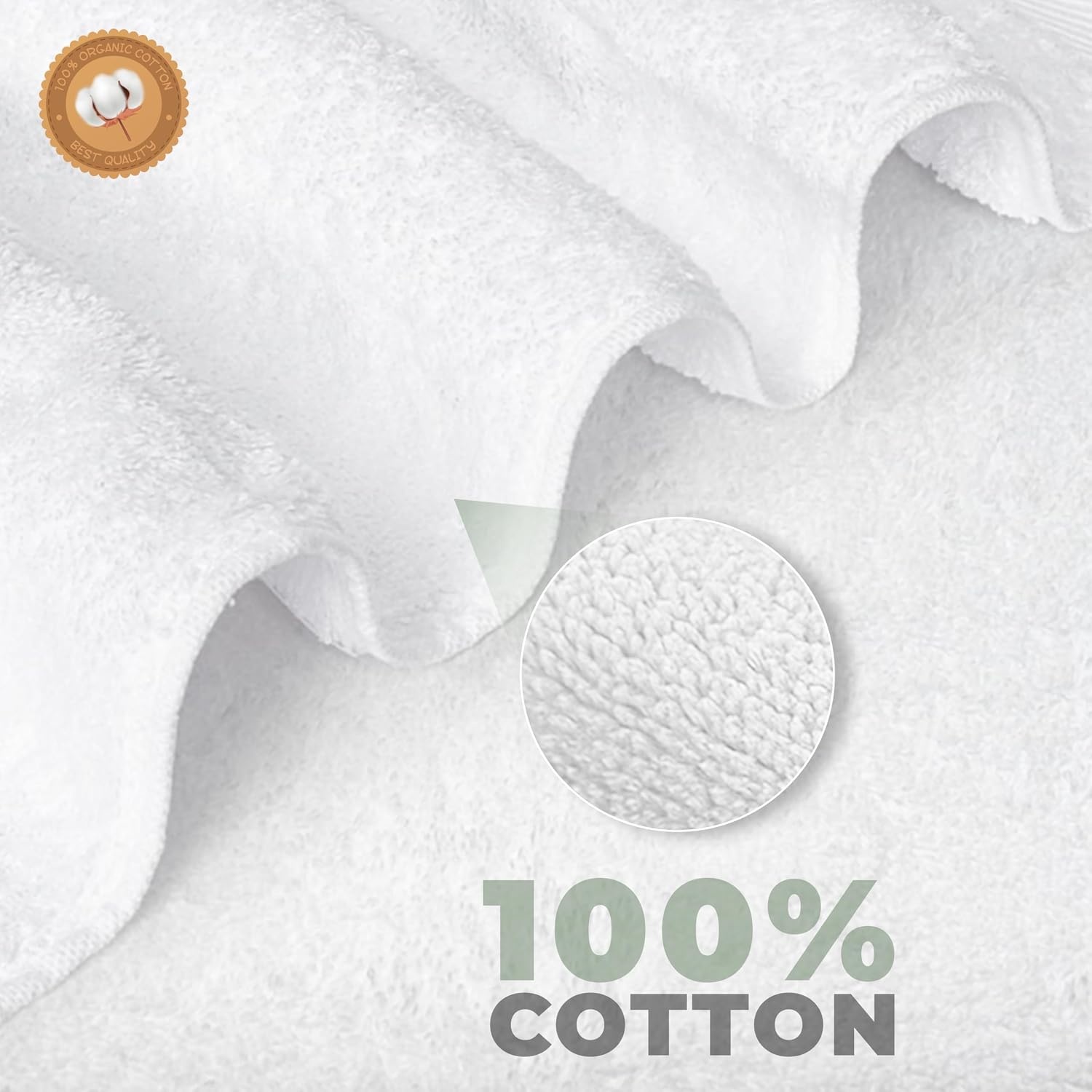 image:imageEcoNour Luxury 4Pack White Turkish Cotton Bath Towels 550 GSM 100 Cotton 27x54 Inch Ultra Soft Quick Dry amp Highly Absorbent for Bathroom Gym amp TravelWhite