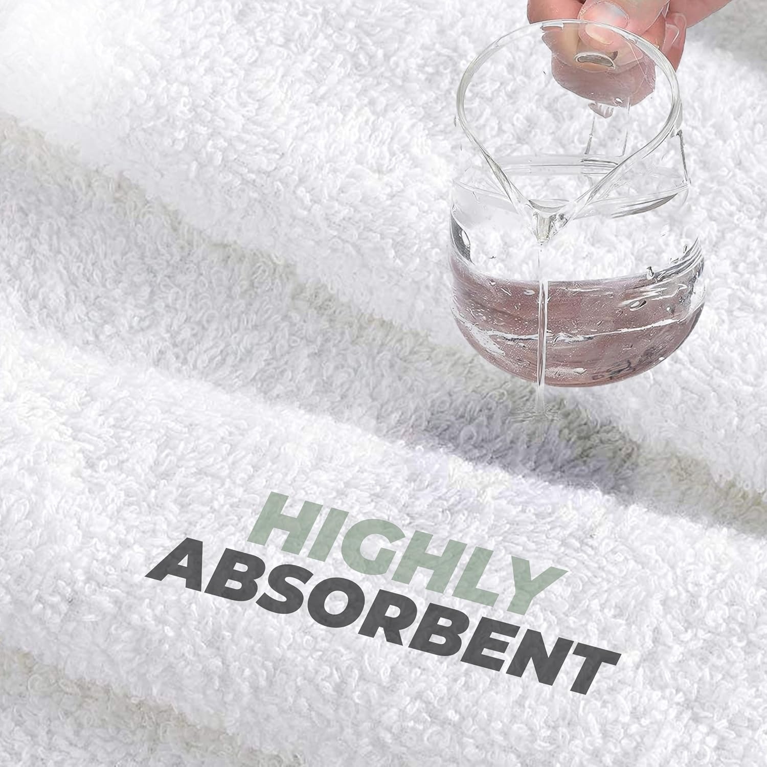 image:imageEcoNour Luxury 4Pack White Turkish Cotton Bath Towels 550 GSM 100 Cotton 27x54 Inch Ultra Soft Quick Dry amp Highly Absorbent for Bathroom Gym amp TravelWhite
