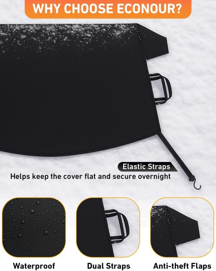 image:imageEcoNour Snow Cover for Toyota Tacoma HeavyDuty Windshield Cover for Ice and Snow Protection 600D Oxford Winter Car Cover with SHook StrapsFit for Infiniti QX50