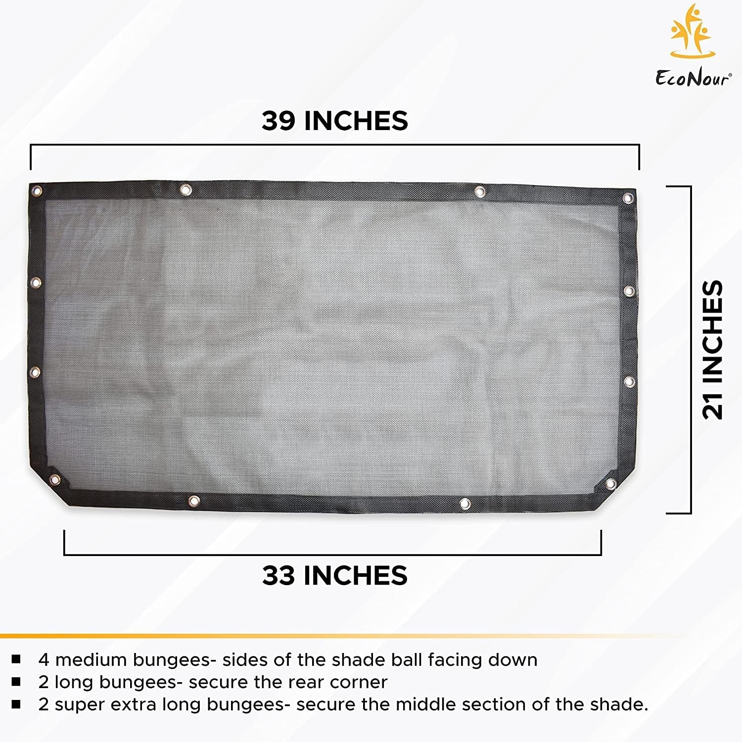 image:imageEcoNour Sun Shade for Jeep Wrangler JL 2021 with Car Windshield Sunshade Fits Top Jeep Wrangler Four Door Front Blocks UV Rays Wind Noise amp Leaves Heat Reduction Tough PVC Net