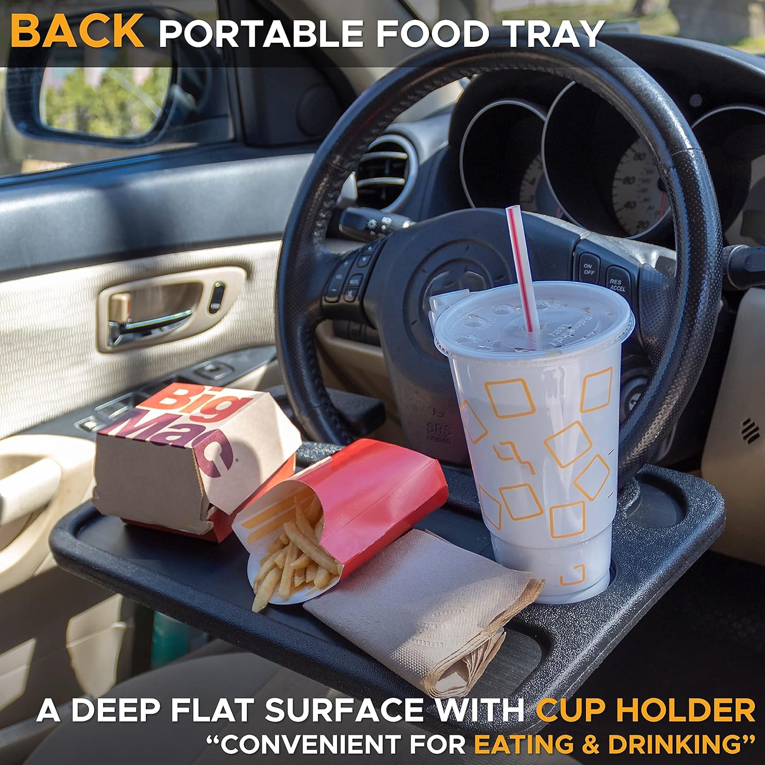 image:imageEcoNour Truck Windshield Sun Shade amp Sun Block Sun Shade for Windshield 2 in 1 Car Steering Wheel Desk Tray for Laptop Car Mount with Pen Holder