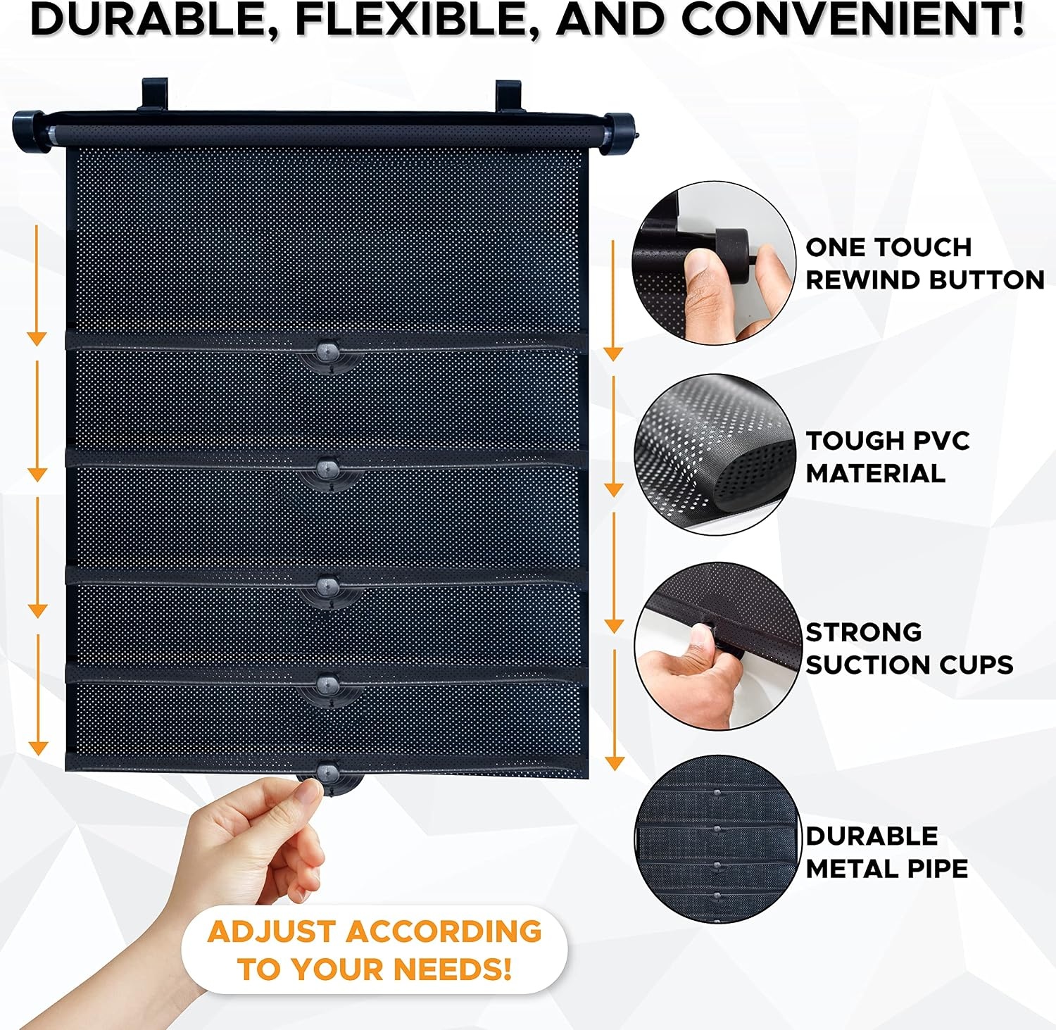 image:imageEcoNour Umbrella Sunshade Side Window Sunshade Reflects UV Rays Retractable Roller for Kids