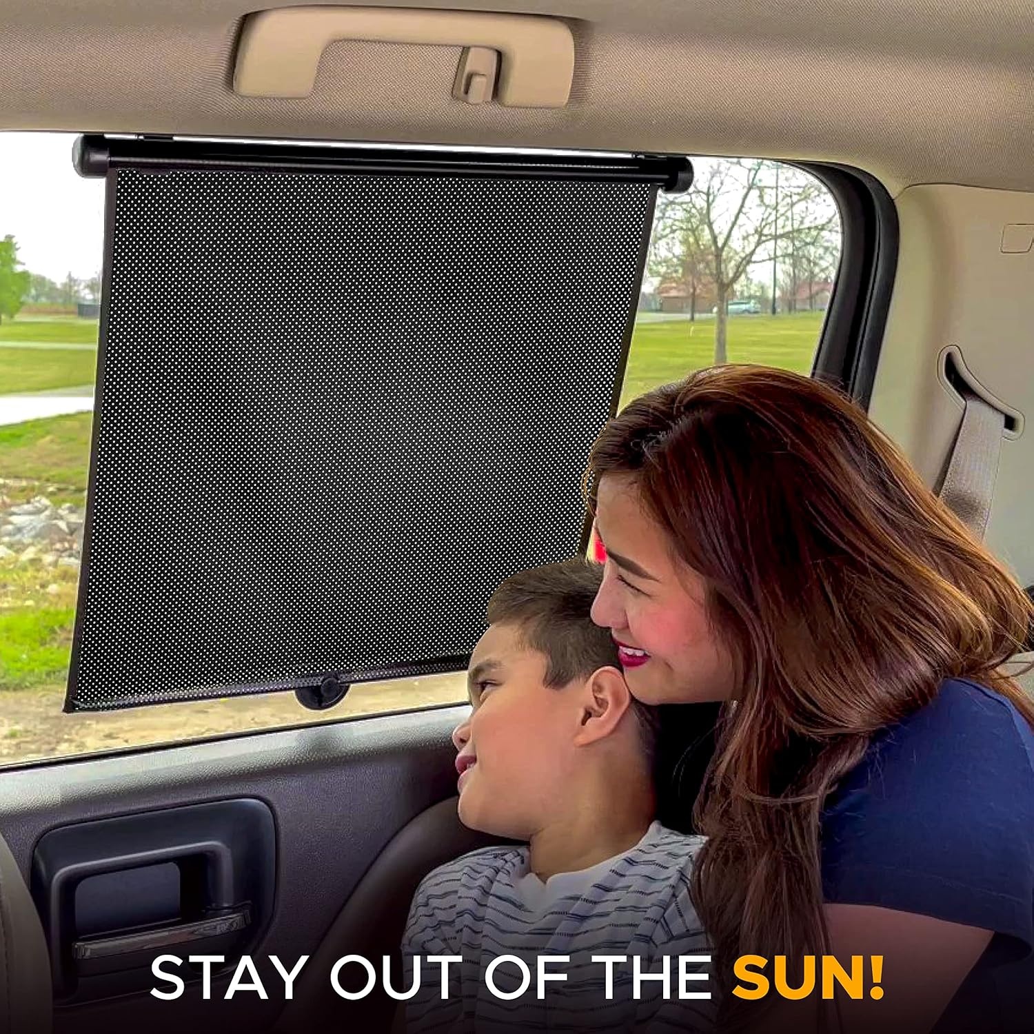 image:imageEcoNour Umbrella Sunshade Side Window Sunshade Reflects UV Rays Retractable Roller for Kids