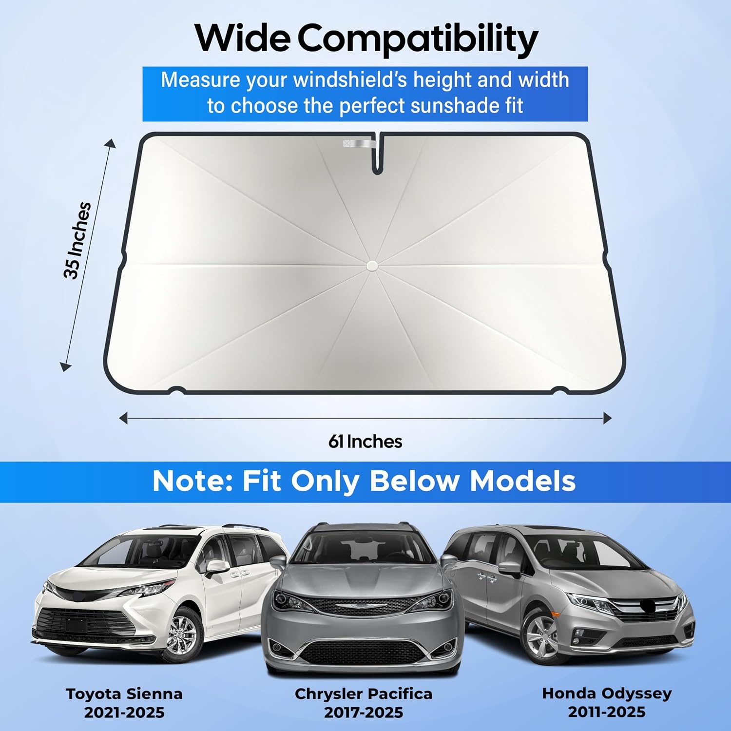 image:imageEcoNour Umbrella Windshield Sun Shade for Car Foldable UV Blocker Front Windshield Sunshade Umbrella Shade Accessories with Storage Pouch Full Size SUVs amp Pickup Truck amp Van Large 61x35