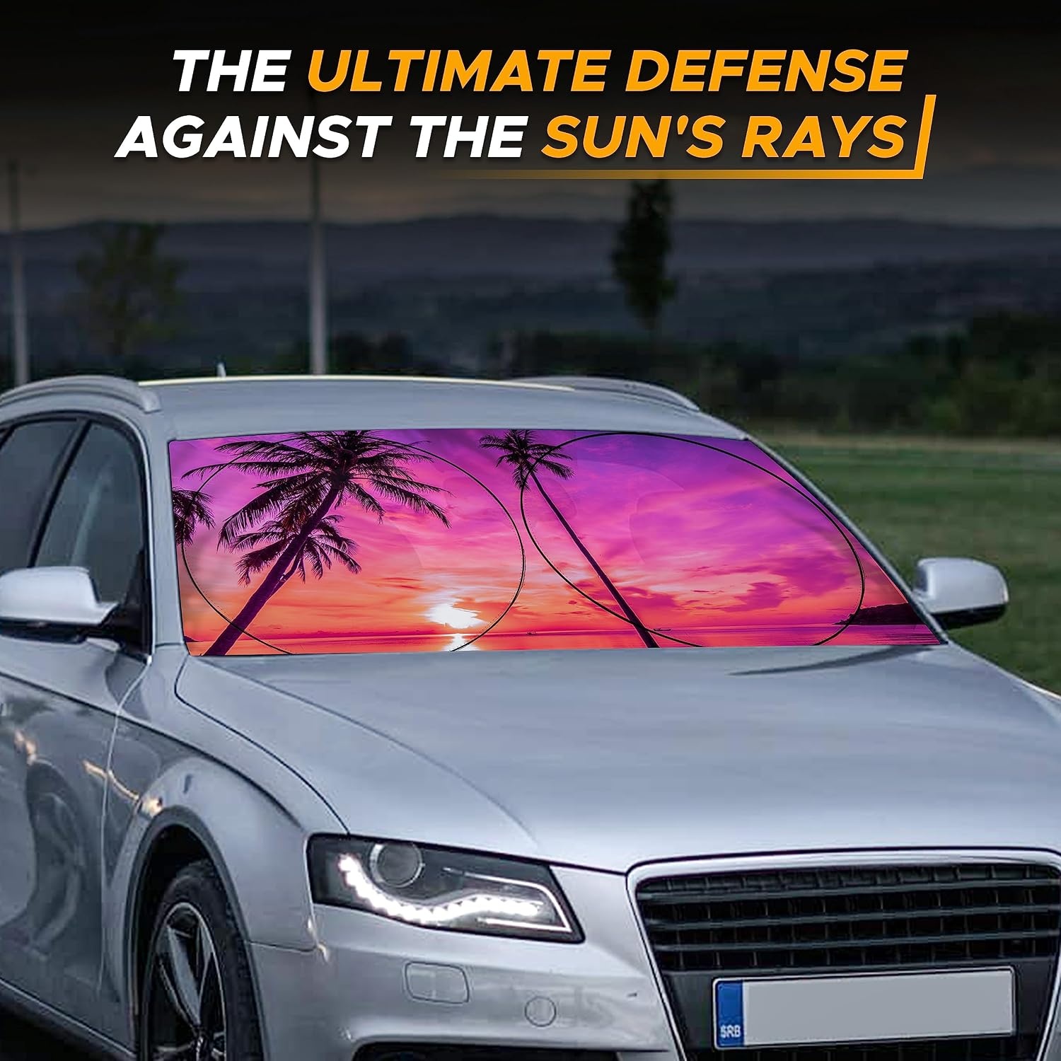 image:imageEcoNour Windshield Sun Shade Front Window Sun Protector for UV Rays Foldable Car Front Window Car Interior Accessories Fits Small Sedans Mini SUVs amp Hatchbacks Medium 64 inches x 32 inches
