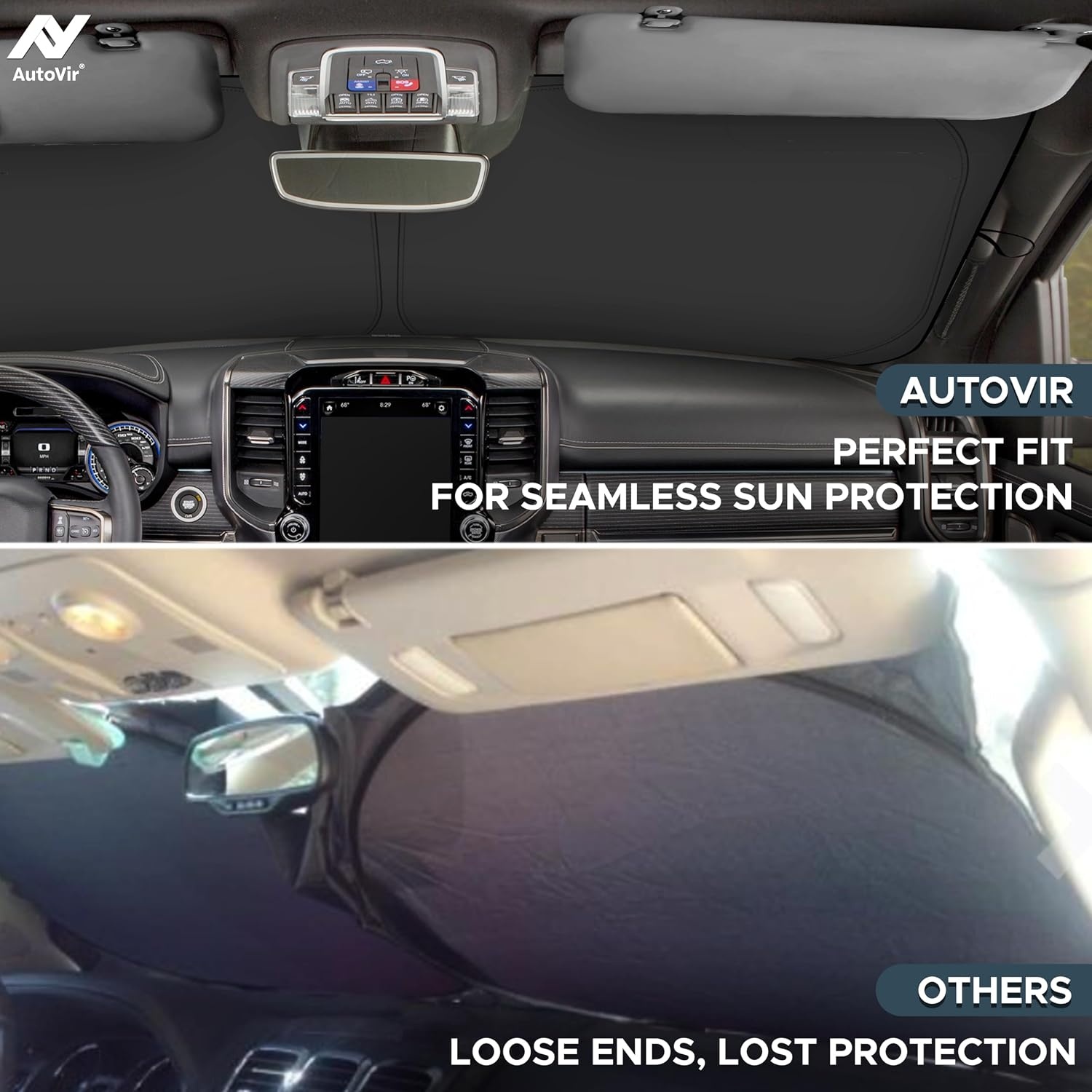 image:imageEcoNour Windshield Sun Shade Mirror Cut Out Foldable amp Reflective Front Windshield Shade Blocks UV Rays Car Accessories Interior Protection Small 59 x 29