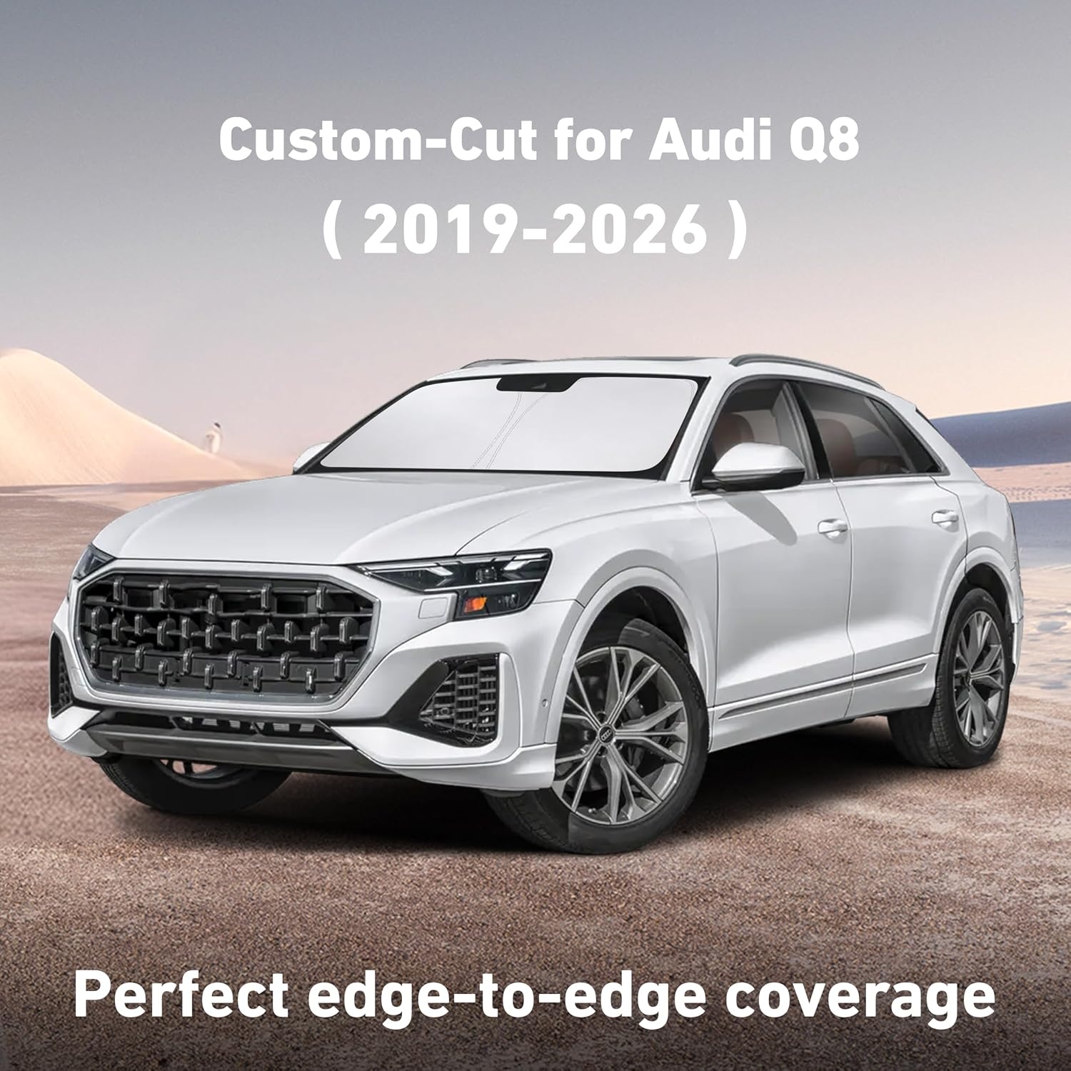 image:imageEcoNour Windshield Sunshade Compatible for Audi Q8 20192024 2025 2026 Sun Visor for Front Windshield amp Window Sun Shade Cover UV Heat Blocker amp Protector Car Accessories