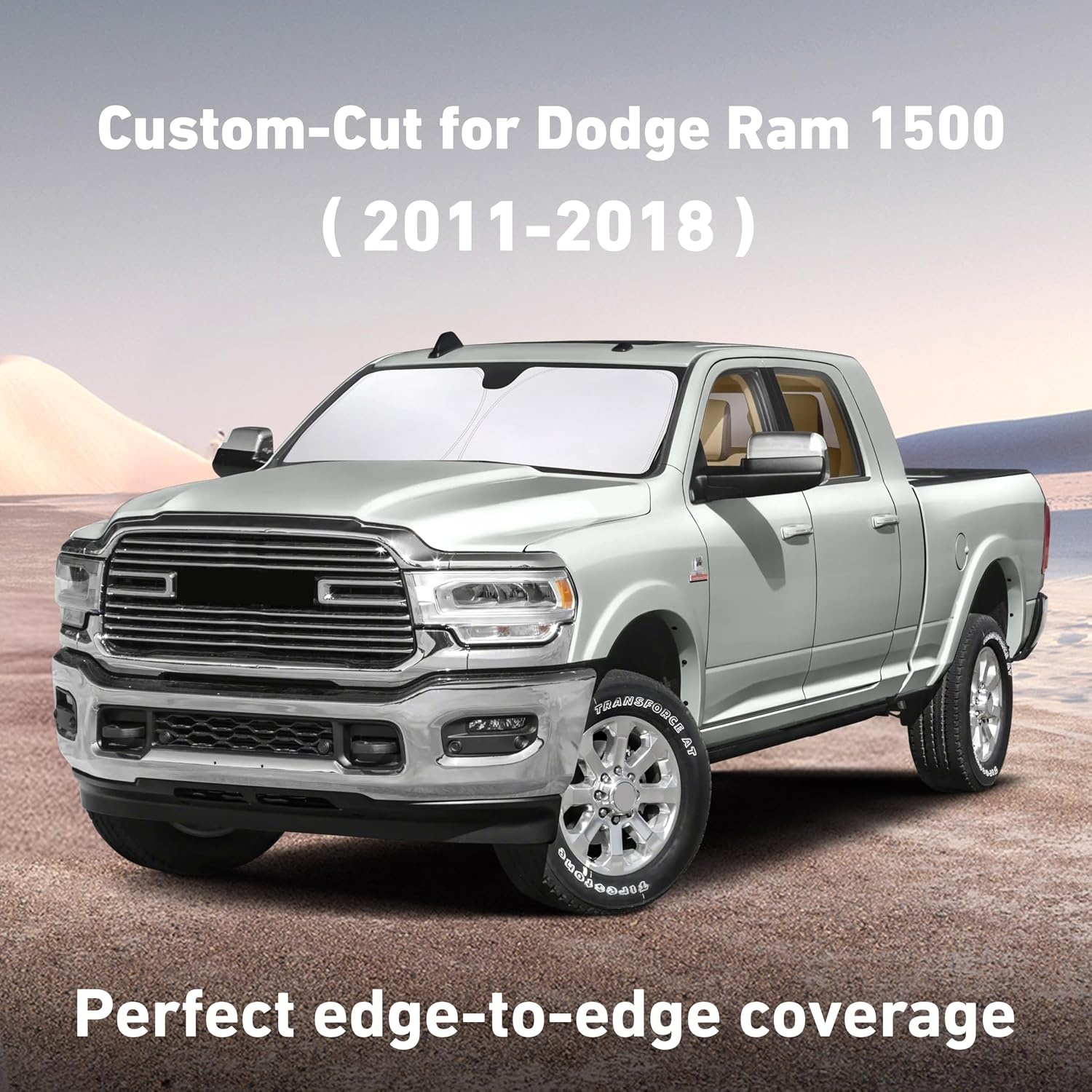 image:imageEcoNour Windshield Sunshade Compatible for Dodge Ram 1500 20112017 2018 Sun Visor for Front Windshield amp Window Sun Shade Cover UV Heat Blocker amp Protector Car Accessories