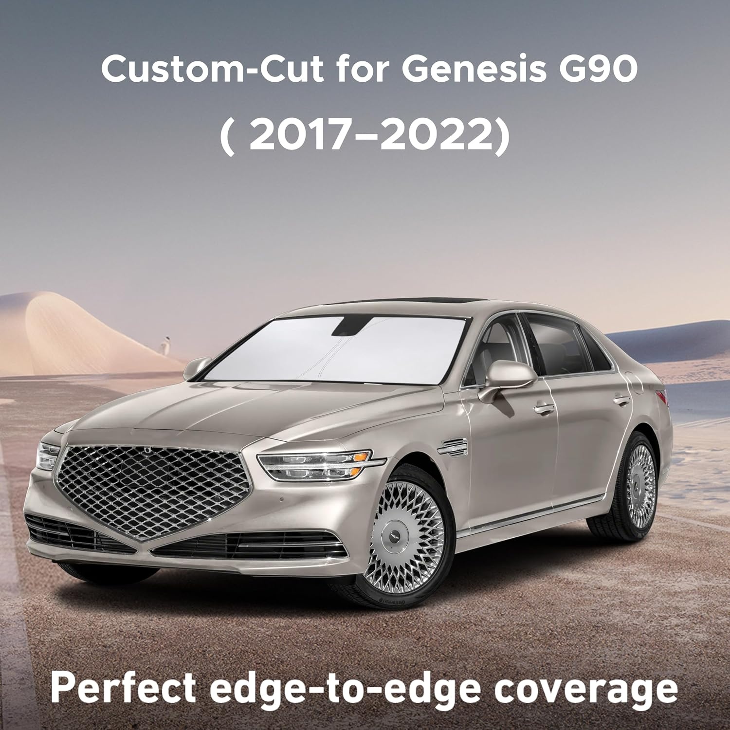 image:imageEcoNour Windshield Sunshade Compatible for Genesis G90 20172020 2021 2022 Sun Visor for Front Windshield amp Window Sun Shade Cover UV Heat Blocker amp Protector Car Accessories