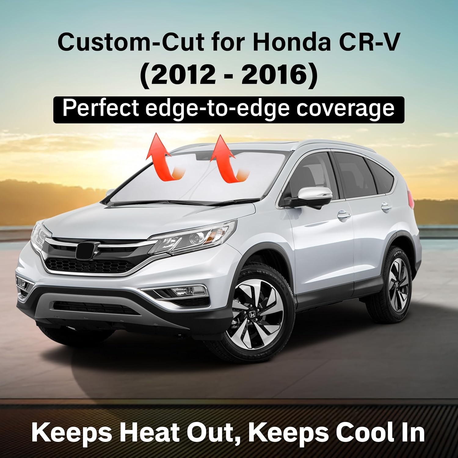 image:imageEcoNour Windshield Sunshade Compatible for Honda CRV 20122014 2015 2016 LX EX EXL Sport SportL Touring Sun Visor for Front Window Sun Shade Cover UV Protector Car Accessories