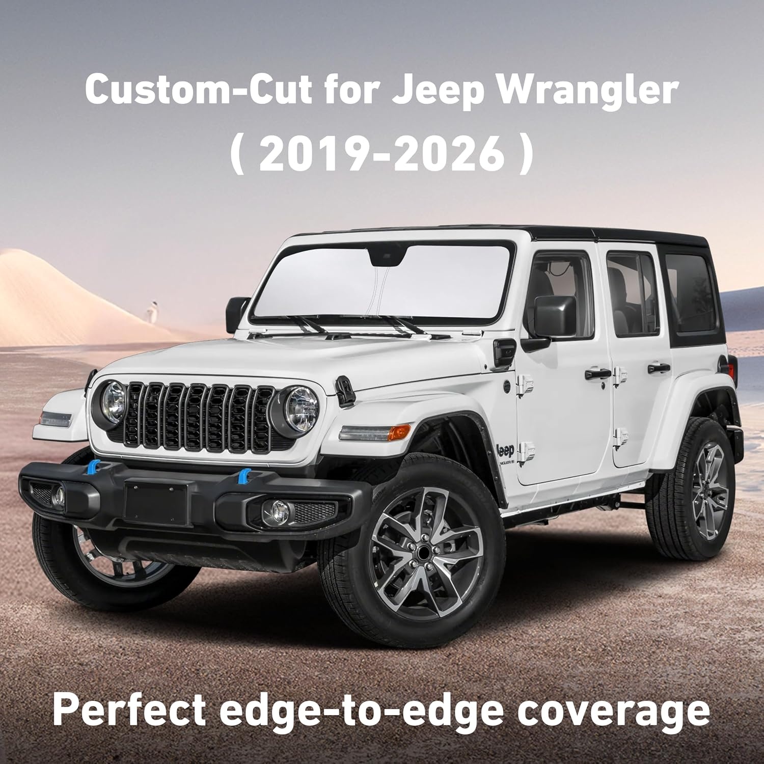 image:imageEcoNour Windshield Sunshade Compatible for Jeep Wrangler 20192025 2026 Sun Visor for Front Windshield amp Window Sun Shade Cover UV Heat Blocker amp Protector Car Accessories