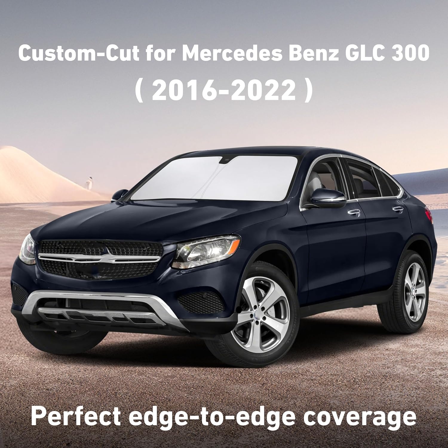 image:imageEcoNour Windshield Sunshade Compatible for Mercedes Benz GLC300 20162022 Sun Visor for Front Windshield amp Window Sun Shade Cover UV Heat Blocker amp Protector Car Accessories