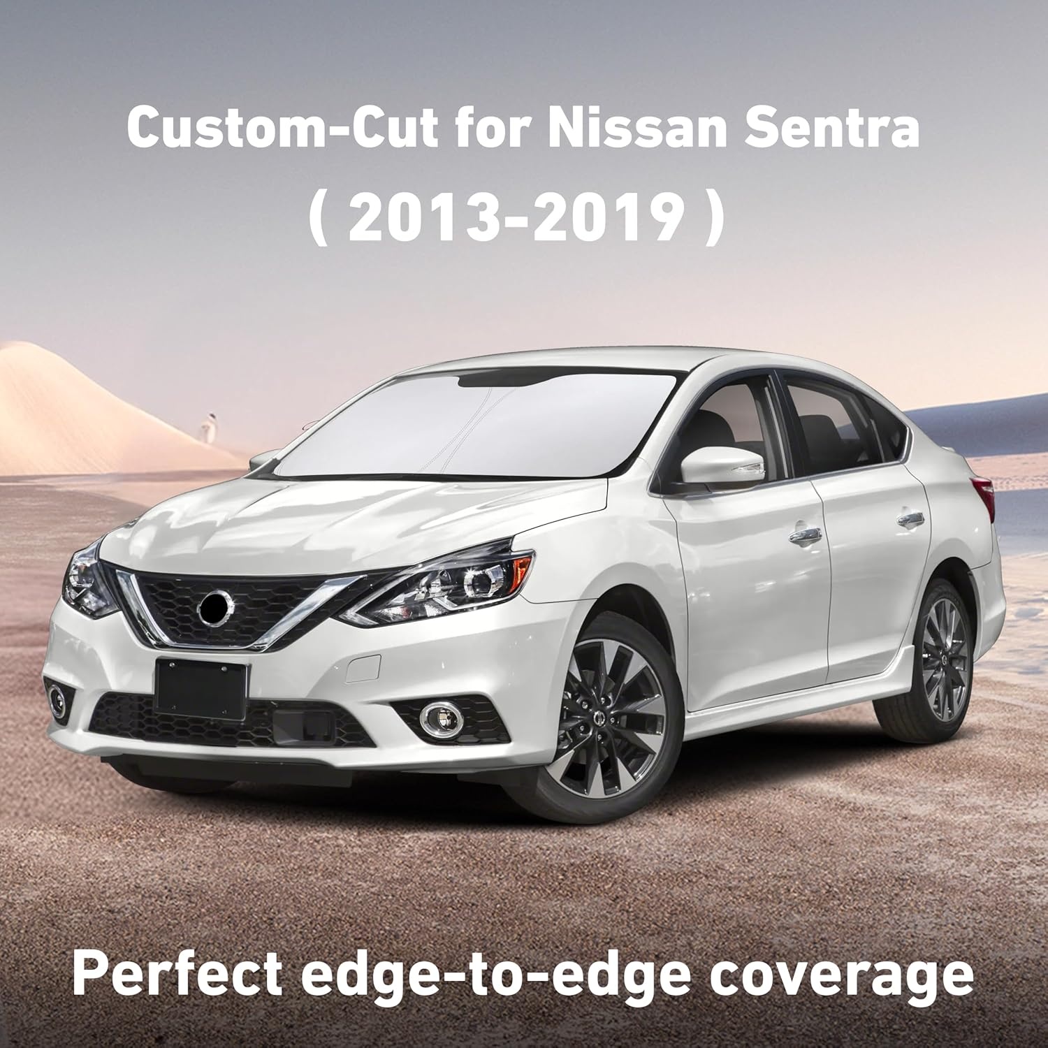 image:imageEcoNour Windshield Sunshade Compatible for Nissan Sentra 20132018 2019 Sun Visor for Front Windshield amp Window Sun Shade Cover UV Heat Blocker amp Protector Car Accessories