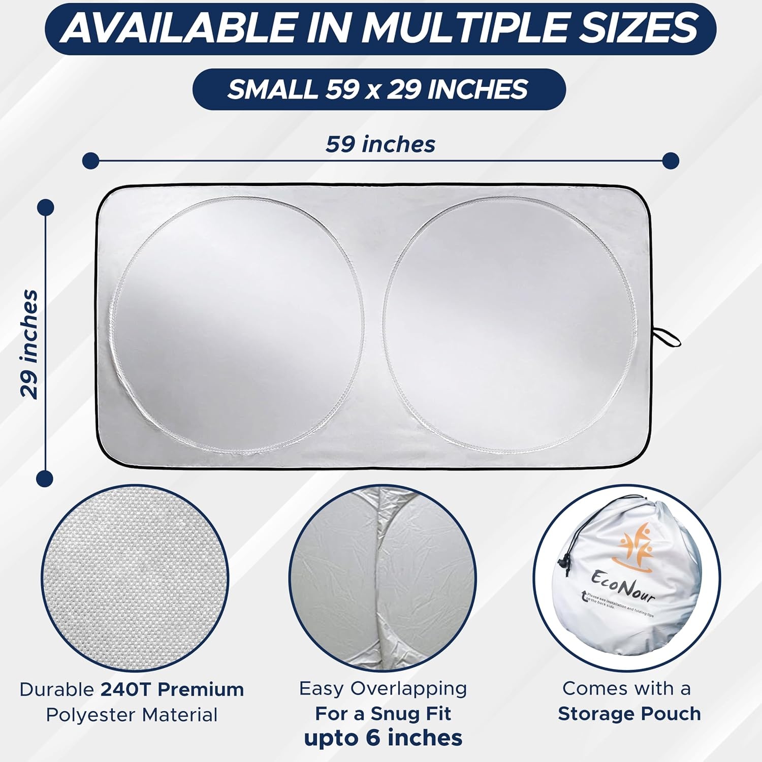 image:imageEconour Car Sun Shade for Windshield Foldable Front Window Cover