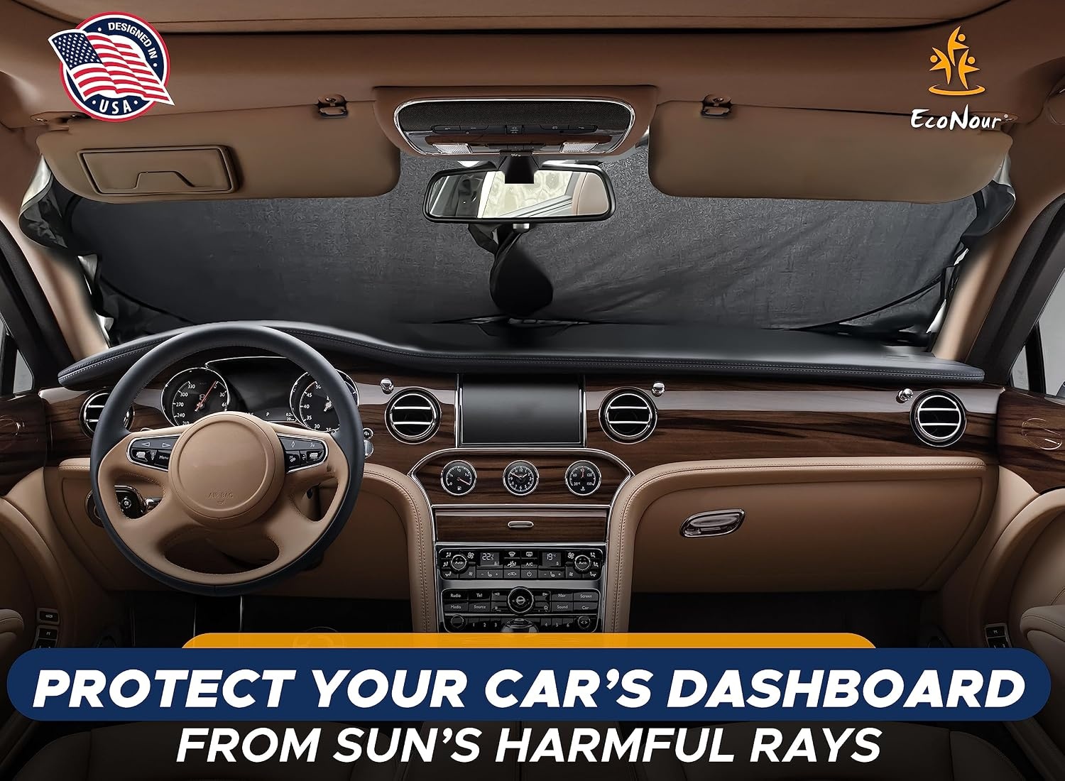 image:imageEconour Car Sun Shade for Windshield Foldable Front Window Cover