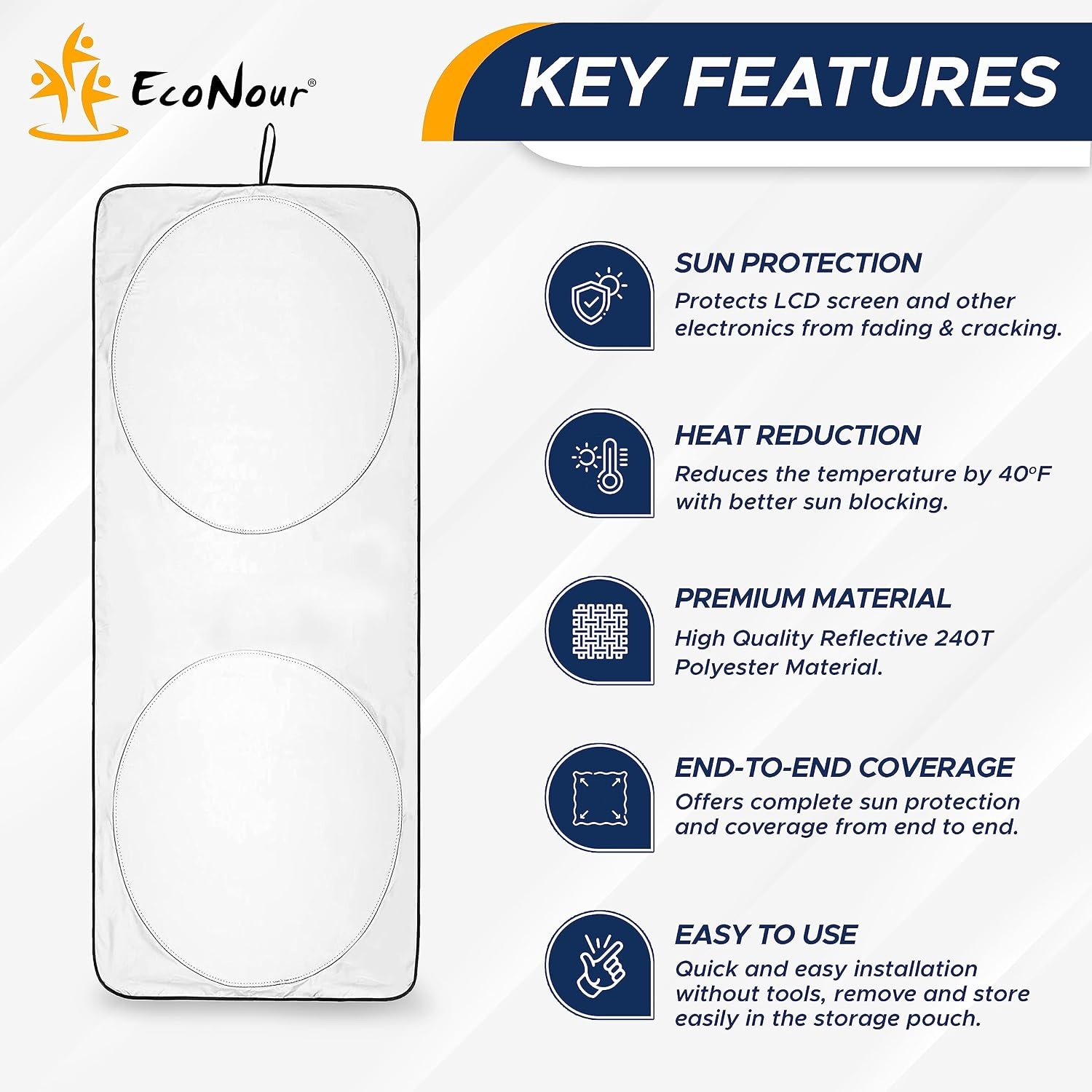 image:imageEconour Jeep Windshield Sun Shade Foldable UV Sun Shield Jeep Accessories