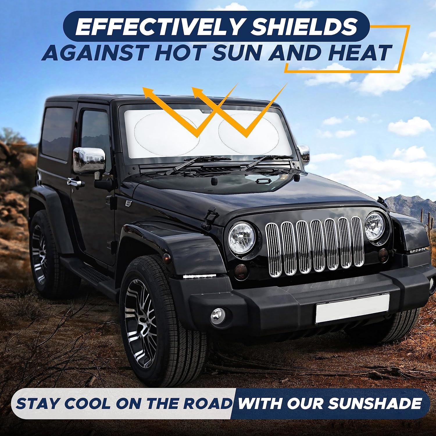 image:imageEconour Jeep Windshield Sun Shade Foldable UV Sun Shield Jeep Accessories