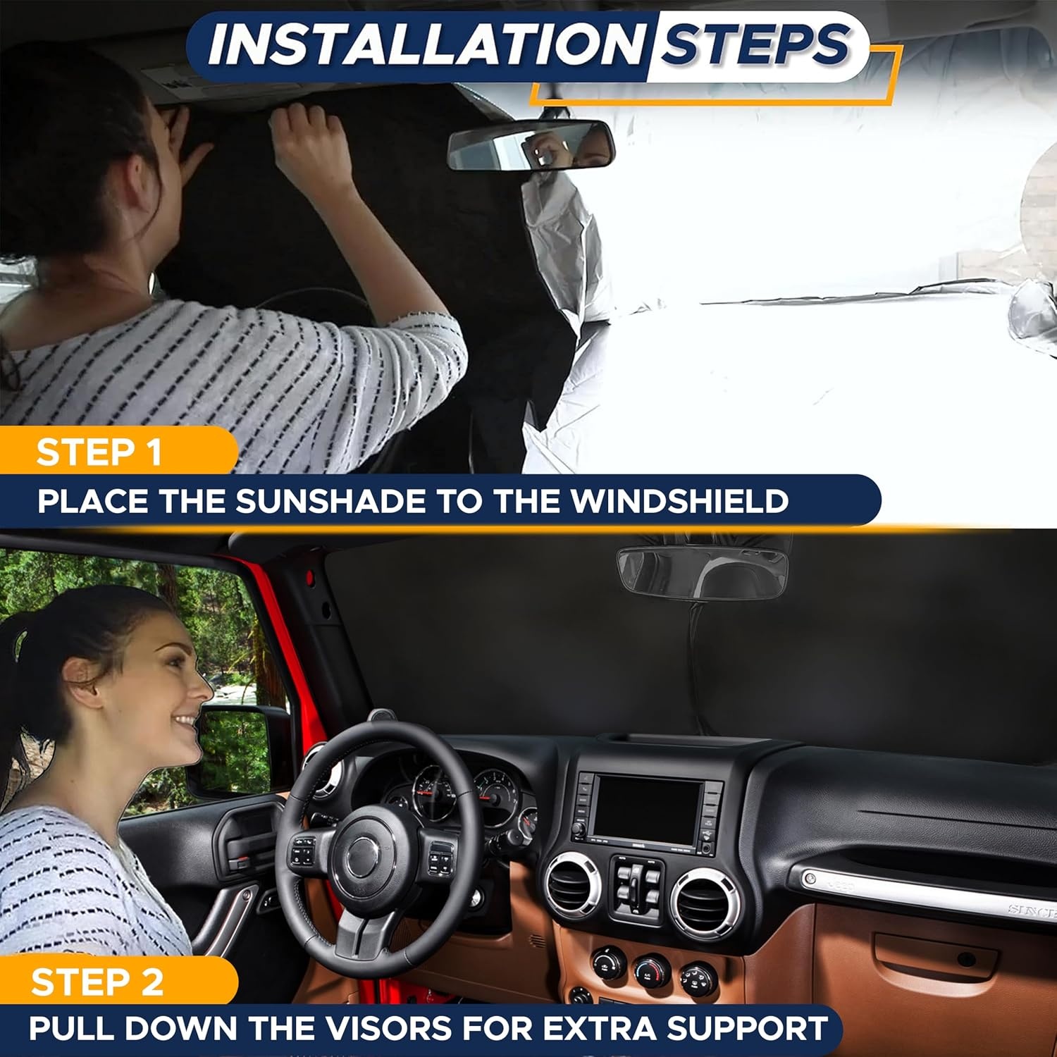 image:imageEconour Jeep Windshield Sun Shade Foldable UV Sun Shield Jeep Accessories