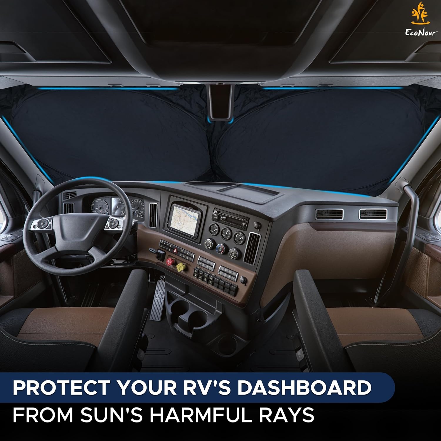 image:imageEconour RV Windshield Sun Shade Foldable Cover for RVs amp Motorhomes
