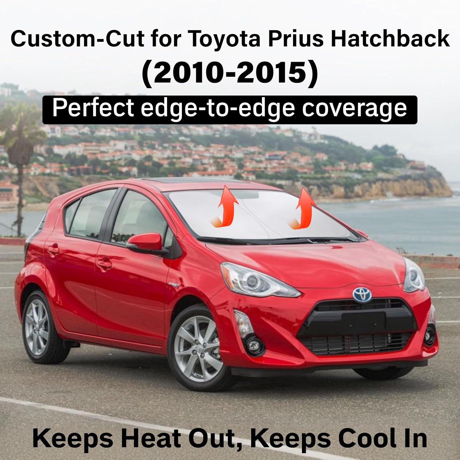 image:imageEconour Windshield Sun Shade Compatible for Rivian R1S R1T 20222025 2026 Sun Visor for Front Windshield amp Window Sun Shade Cover UV Heat Blocker amp Protector Car AccessoriesFor Toyota Prius Hatchback 2010 2015