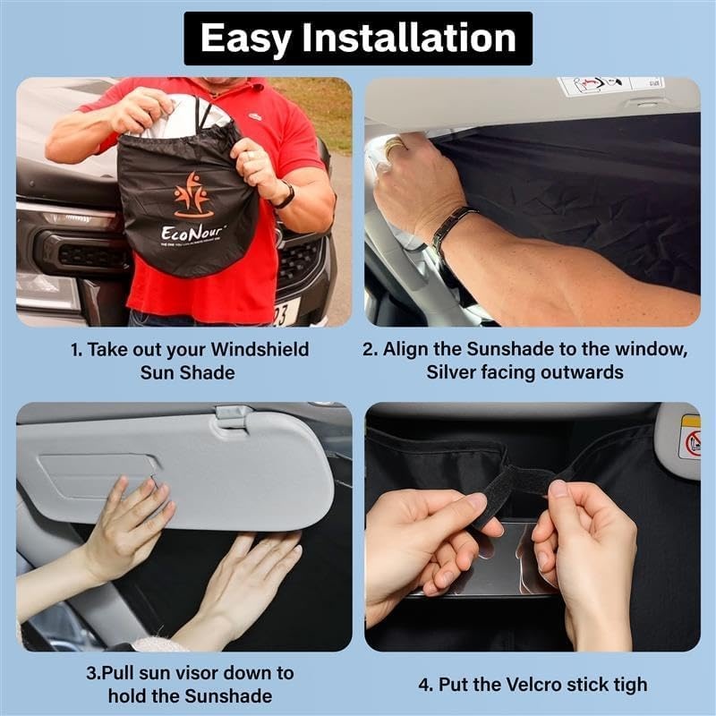 image:imageEconour Windshield Sun Shade Compatible for Rivian R1S R1T 20222025 2026 Sun Visor for Front Windshield amp Window Sun Shade Cover UV Heat Blocker amp Protector Car Accessoriesfor Dodge RAM 1500 20192026