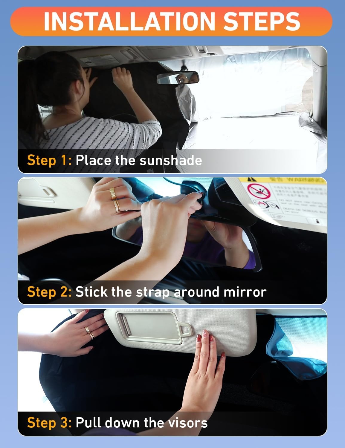 image:imageEconour Windshield Sun Shade Compatible for Rivian R1S R1T 20222025 2026 Sun Visor for Front Windshield amp Window Sun Shade Cover UV Heat Blocker amp Protector Car AccessoriesFor Toyota Highlander 20082013