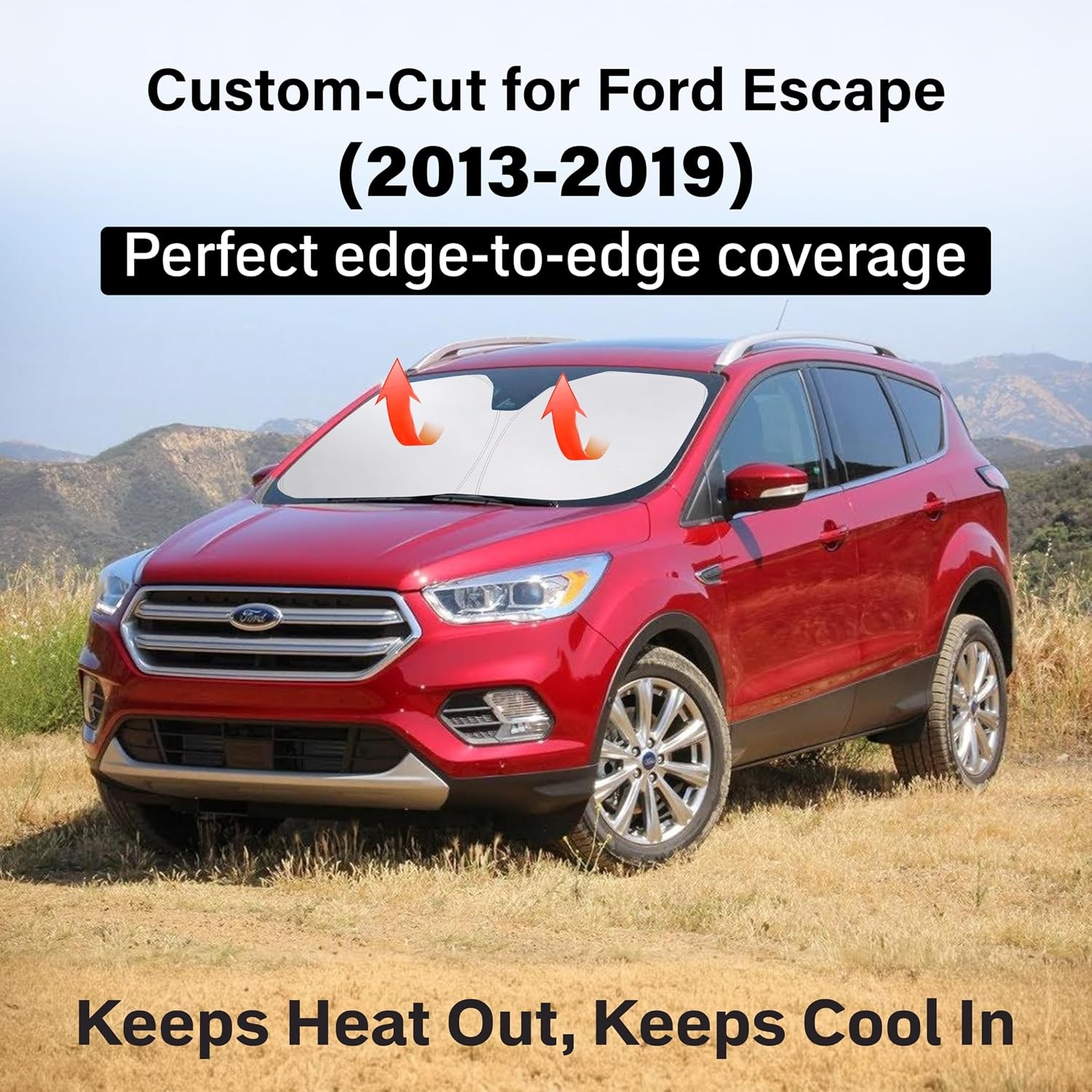 image:imageEconour Windshield Sun Shade Compatible for Rivian R1S R1T 20222025 2026 Sun Visor for Front Windshield amp Window Sun Shade Cover UV Heat Blocker amp Protector Car Accessoriesfor ford Escape 20132017 2018 2019