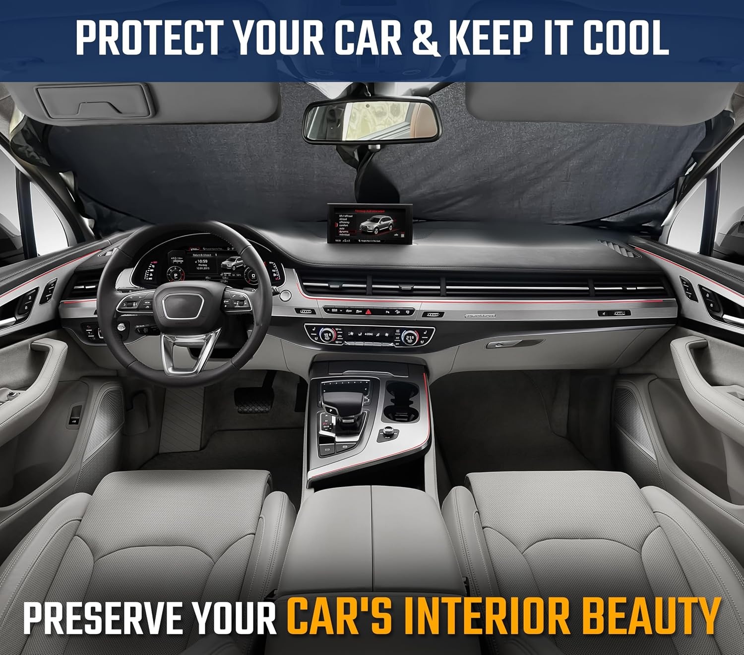 image:imageEconour Windshield Sun Shade for Ford ETransit 20152026 Sunshade for Front Window amp Windshield Sun Visor UV Rays Heat Blocker amp Protector Van AccessoriesTruck