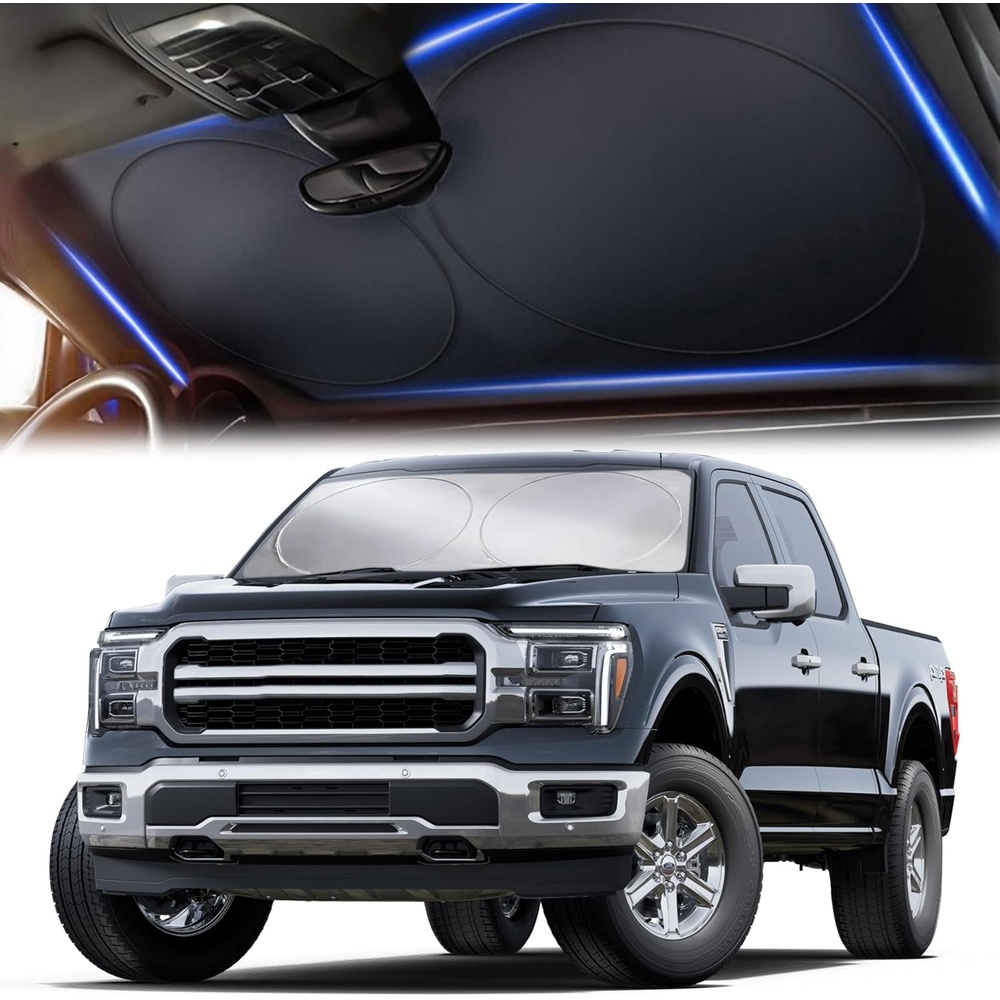 image:imageAutovir Truck Windshield Sun Shade Foldable  280T Sun Visor Front ShieldXLarge