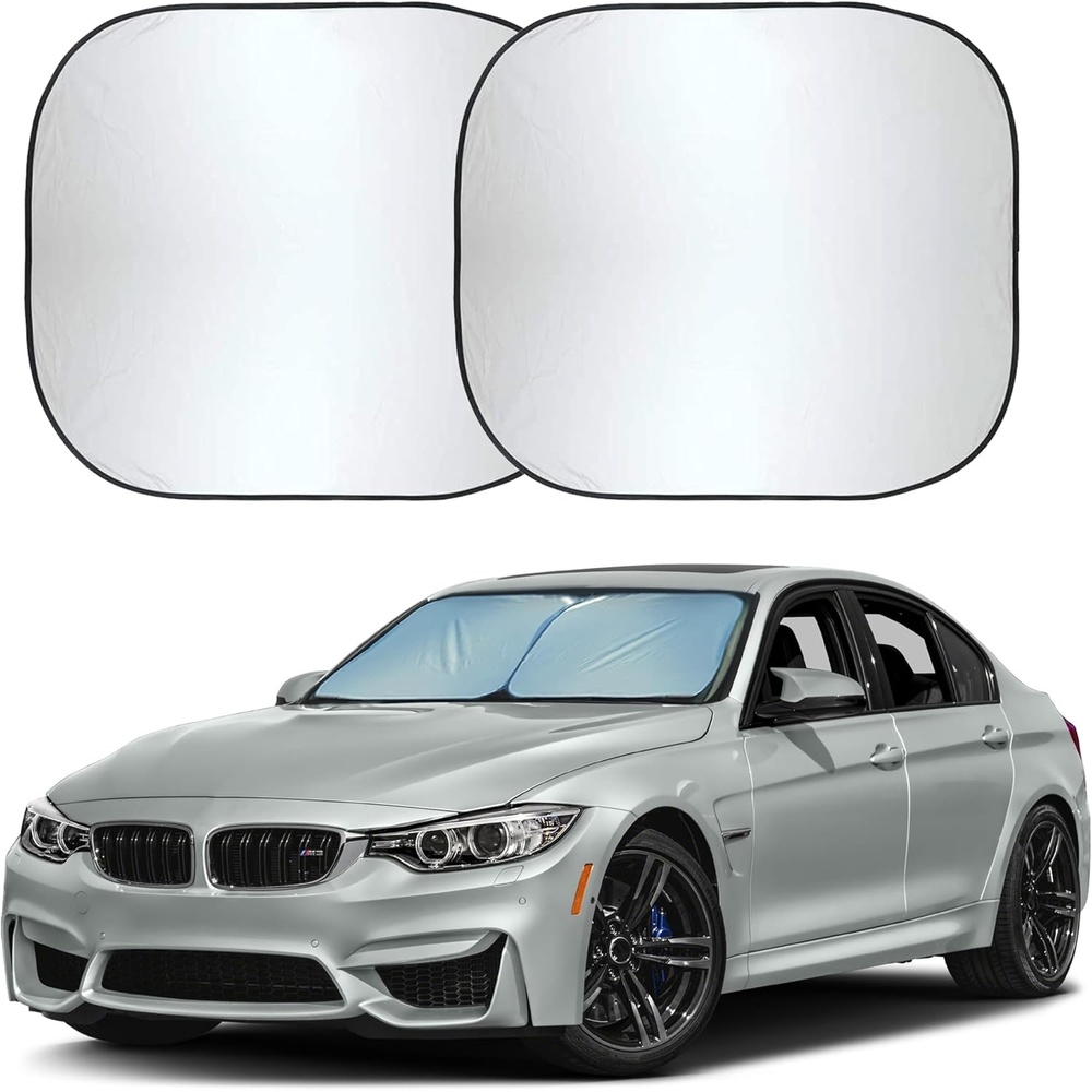 image:imageAutovir Truck Windshield Sun Shade Foldable Front Windshield Sunshade for Pickup Truck Heat amp UV Protection Premium Reflective DualLayer Design Large 325 x 36Medium
