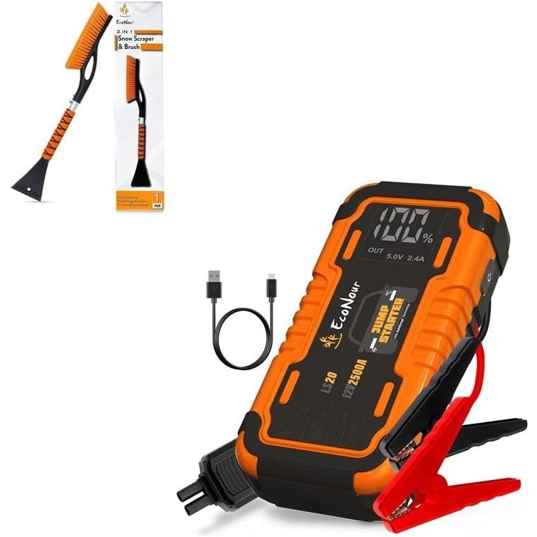 image:imageEcoNour 27 Aluminum Snow Brush with Ice Scrapers for Car Windshield LS20 Car Battery Jump Starter 2500A