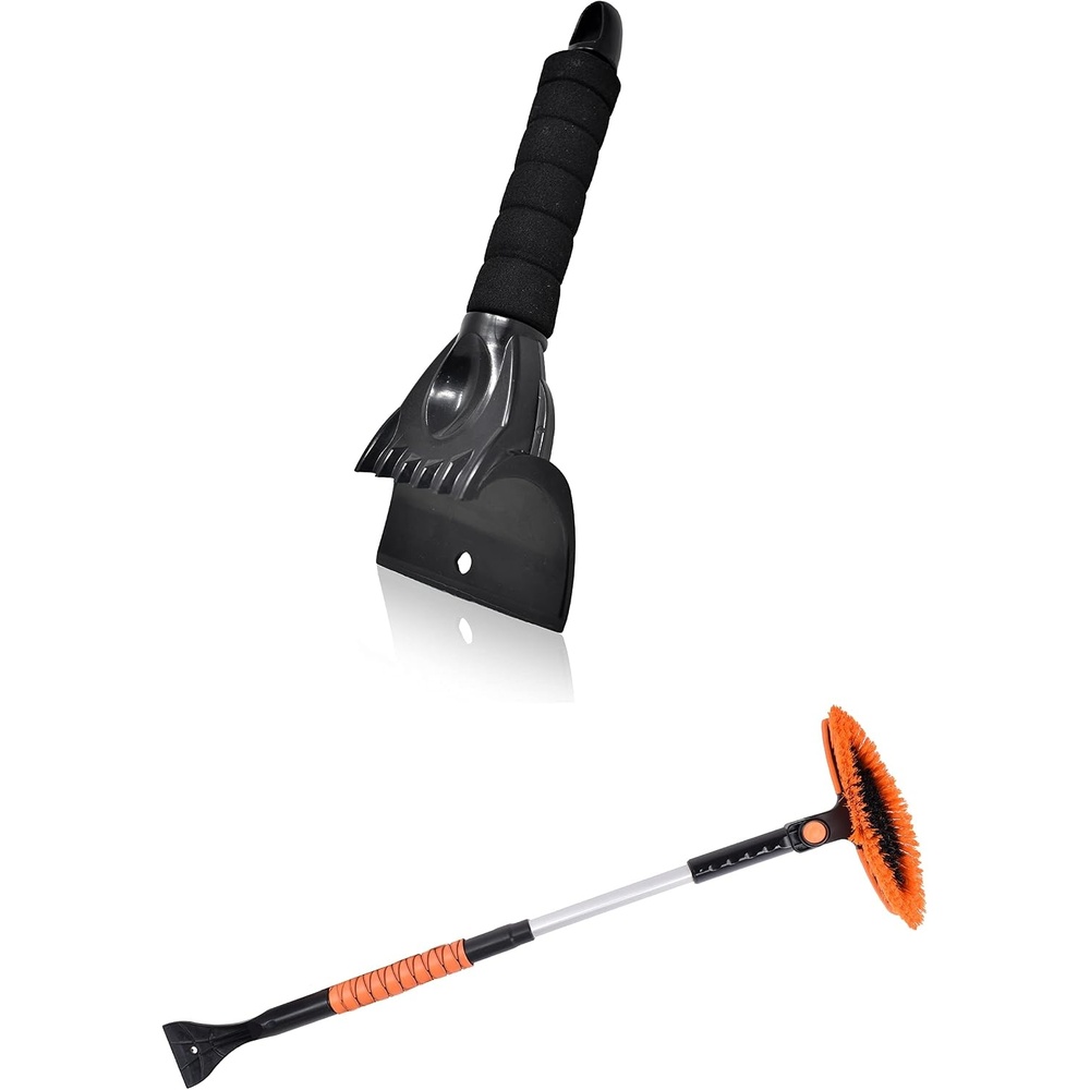 image:imageEcoNour 36 3 in 1 Extendable Pivoting BrushIce Scraper for Car Windshield Telescoping 360 Snow Brush Pivoting Head Window Ice Scraper for Snow Removal for Car SUV Truck Winter Car Accessories