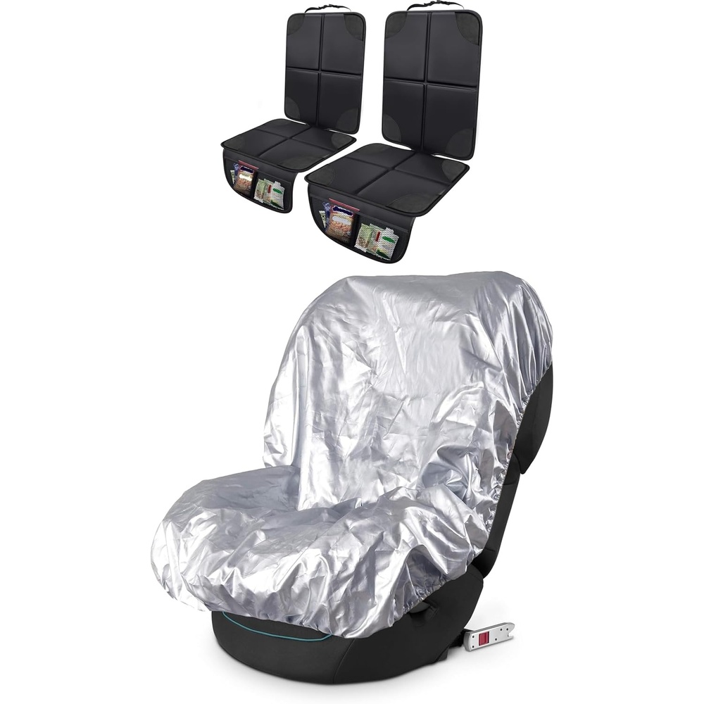 image:imageEcoNour Baby Car Seat Sun Shade Cover EcoNour 2 Pack Car Seat Protector for Child Car Seat Baby Travel Accessories Carseat Cover for Baby Car Seat