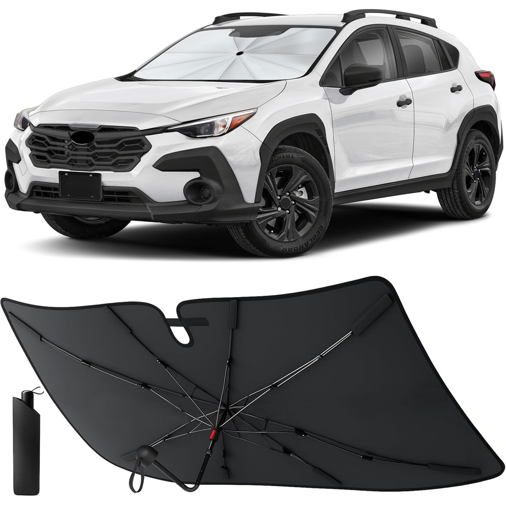 image:imageEcoNour Camoflage American Flag Windshield Sun Shade 240T Reflective Polyester Blocks 99 UV amp Heat Protection Patriotic Car Accessory Sedans Hatchbacks Small SUVs Universal Fit 66 x 34Crosstrek 20182025