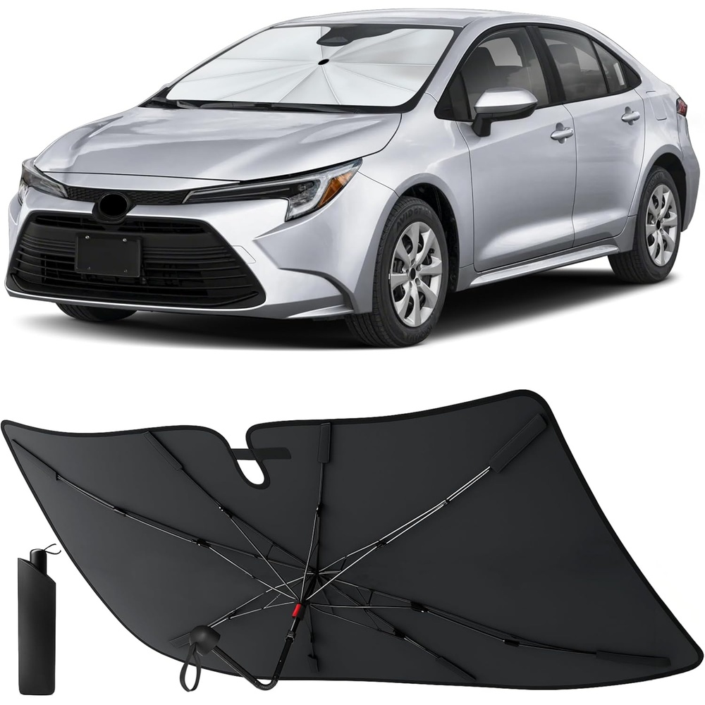 image:imageEcoNour Camoflage American Flag Windshield Sun Shade 240T Reflective Polyester Blocks 99 UV amp Heat Protection Patriotic Car Accessory Sedans Hatchbacks Small SUVs Universal Fit 66 x 34Corolla 20202026