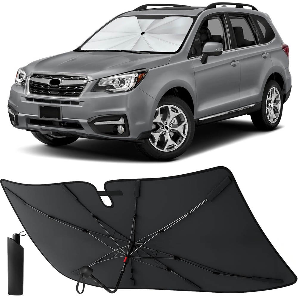 image:imageEcoNour Camoflage American Flag Windshield Sun Shade 240T Reflective Polyester Blocks 99 UV amp Heat Protection Patriotic Car Accessory Sedans Hatchbacks Small SUVs Universal Fit 66 x 34Forester 20142018