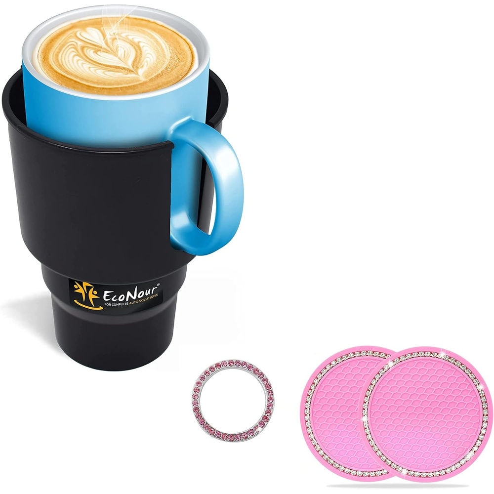 image:imageEcoNour Car Cup Coasters 2 Pack Car Cup Holder Cup Holder Accessories for Car Car Extender for Drinks