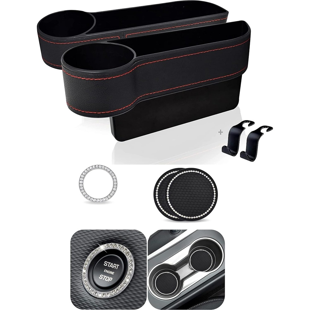 image:imageEcoNour Car Cup Coasters 2 Pack Car Seat Gap Filler Automotive Car Accessories Car Travel Accessories