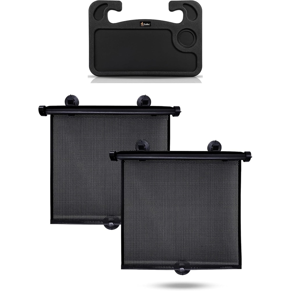 image:imageEcoNour Car Side Window Sun Shade 15x17 EcoNour 2 in 1 Car Steering Wheel Desk Car Shades for Side Windows Multipurpose Travel Car Accessories