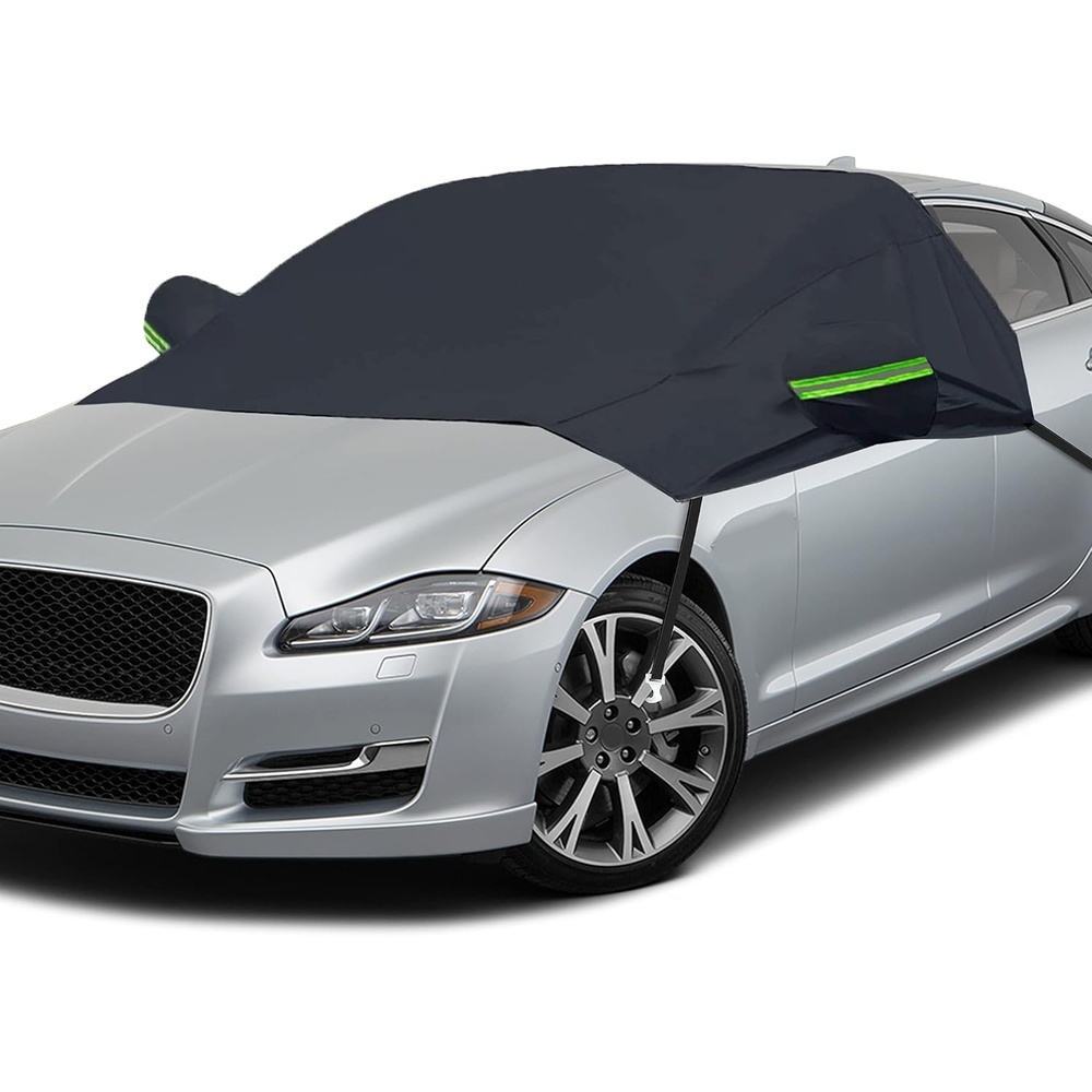 image:imageEcoNour Car Windshield Cover for Ice and Snow Windshield Snow Cover with Side Mirrors Cover for Snow Ice UV Fits Most Cars Trucks Vans SUVs Black