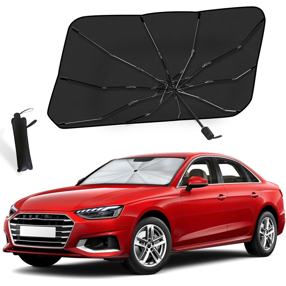 image:imageEcoNour Car Windshield Sun Shade Foldable Car Umbrella Sun Shade Windshield Cover Sunshade Blocks UV Rays Sun Visor Protector Automotive Interior Sun Protection Accessories Medium 53 x 30Medium
