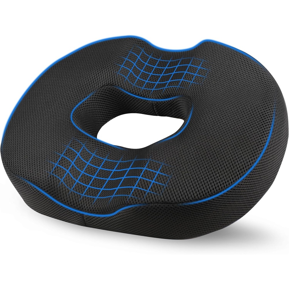 image:imageEcoNour Comfortable Donut Pillow Seat Cushion  Memory Foam for Tailbone and Hip Support  Ideal for Posture Improvement and Everyday Comfort  Perfect for Office Chairs Cars and Wheelchairs