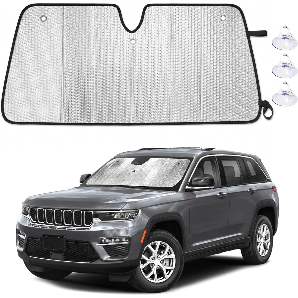 image:imageEcoNour Foldable Sun Shade Fit for Tesla Model 3Y 20172024 2025 2026 Accordion Windshield Sun Shade Front Car Window Shades Sun Visor Blocks UV Rays amp Heat Car AccessoriesFor Jeep Grand Cherokee 20112026
