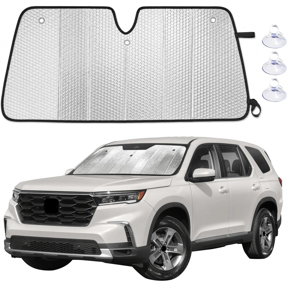 image:imageEcoNour Foldable Sun Shade Fit for Tesla Model 3Y 20172024 2025 2026  Accordion Windshield Sun Shade Front Car Window Shades Sun Visor Blocks UV Rays amp Heat Car AccessoriesFor Honda Pilot 20162026