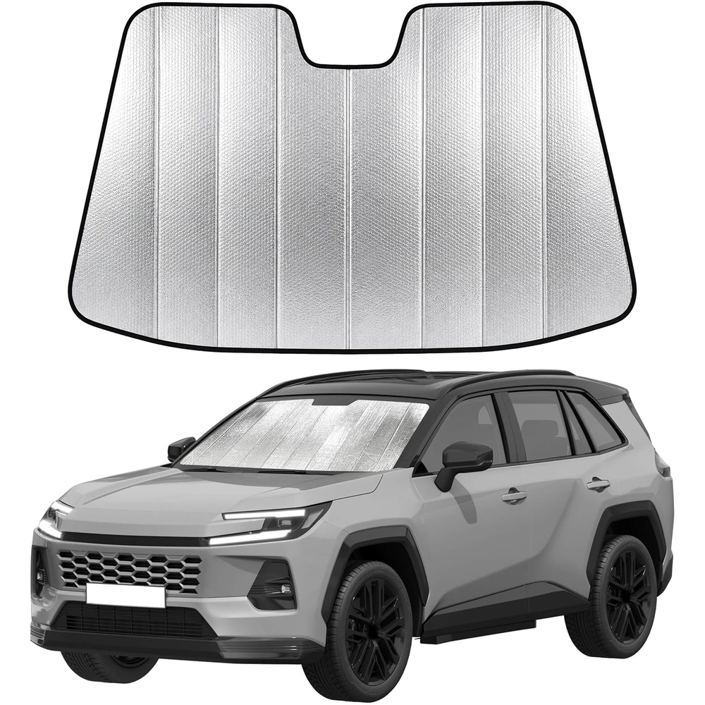image:imageEcoNour Foldable Sun Shade Fit for Tesla Model 3Y 20172024 2025 2026 Accordion Windshield Sun Shade Front Car Window Shades Sun Visor Blocks UV Rays amp Heat Car AccessoriesFor Toyota RAV4 20192026