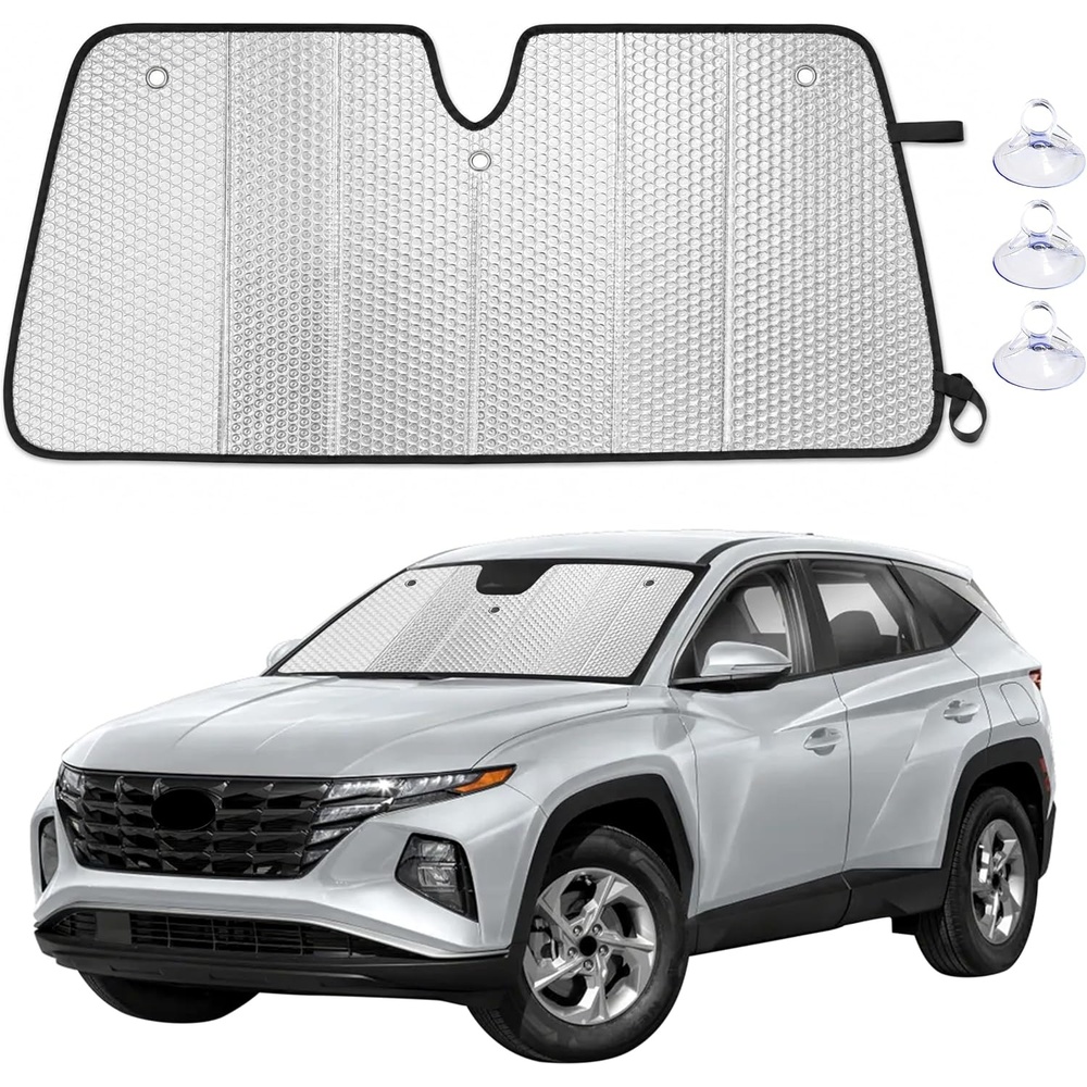 image:imageEcoNour Foldable Sun Shade Fit for Tesla Model 3Y 20172024 2025 2026  Accordion Windshield Sun Shade Front Car Window Shades Sun Visor Blocks UV Rays amp Heat Car AccessoriesFor Hyundai Tucson 20222026