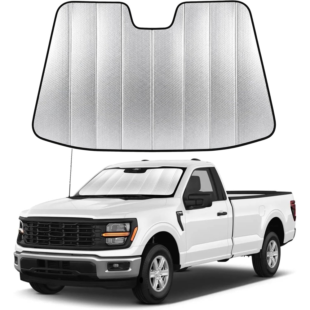 image:imageEcoNour Foldable Sun Shade Fit for Tesla Model 3Y 20172024 2025 2026  Accordion Windshield Sun Shade Front Car Window Shades Sun Visor Blocks UV Rays amp Heat Car AccessoriesFor Ford F150 20212026